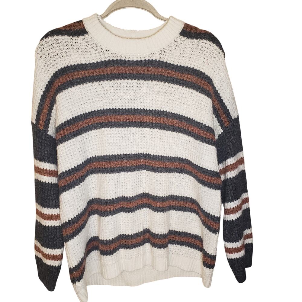 American‎ Eagle Medium Women's Sweater Waffle Knit Striped Preloved good
